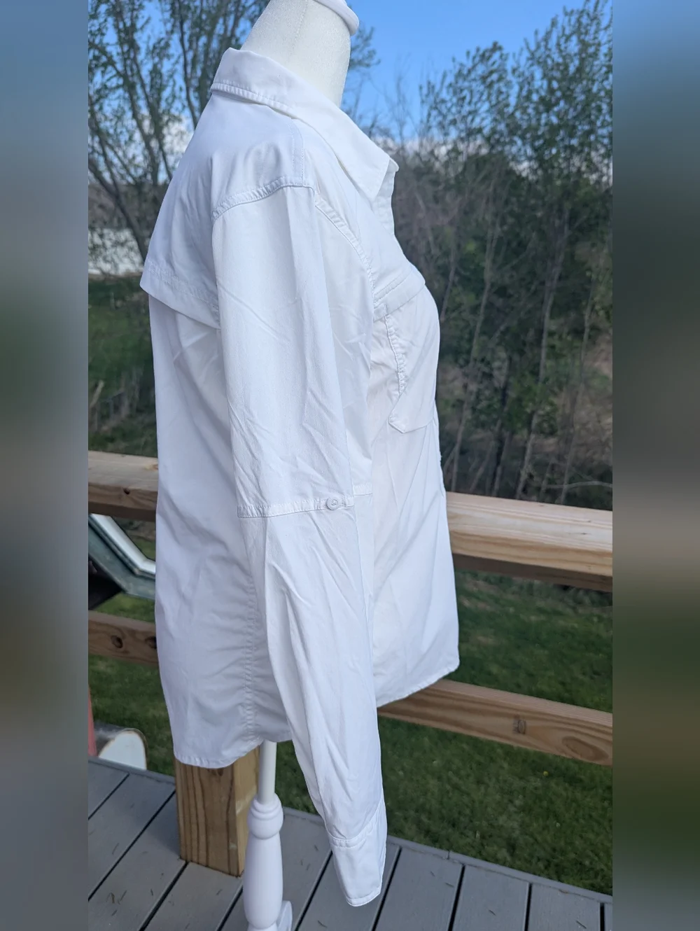 REI Sahara Long Sleeve Shirt Solid White - Picture 6 of 14